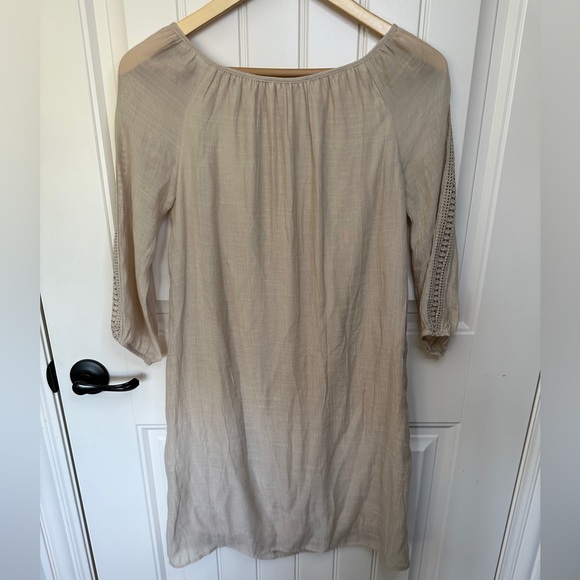 Indigo Rose Boho dress with sleeve detail and gold accent - Picture 6 of 6